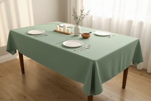 Polyester Poplin Gaberdine Durable Tablecloth Solid - Sage