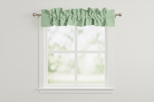 Solid Poplin Curtain Valance Sleeve Topper - Sage