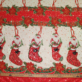 Shiny Gold Accents on Light Weight Poly-Cotton Christmas Fabric 58" Wide by 36"(1-Yard) for Arts, Crafts, & Sewing