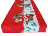 Extra Wide Large Christmas Themed with Shiny Gold Accents Decorative Table Runner
