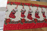 Extra Wide Large Christmas Themed with Shiny Gold Accents Decorative Table Runner