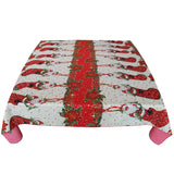 Shiny Gold Accents on Large Christmas Patterns Decorative Tablecloth
