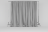 Solid Poplin Window Curtain or Photography Backdrop 58" Wide - Silver