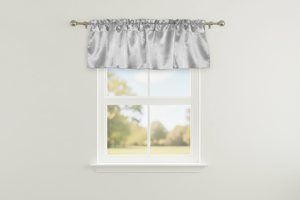 Shiny Smooth Satin Window Valance 58" Wide - Silver