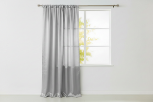 Shiny Satin Solid Single Curtain Panel Drapery 58 Inch Wide - Silver