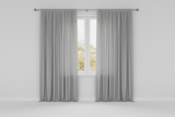 Solid Poplin Window Curtain or Photography Backdrop 58" Wide - Silver