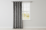 Grommet Curtain Velvet Embossed Damask Curtain Panel 54 Inch Wide