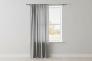 Solid Poplin Window Curtain or Photography Backdrop 58" Wide - Silver