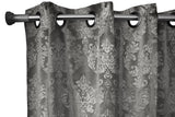 Grommet Curtain Velvet Embossed Damask Curtain Panel 54 Inch Wide