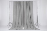 Solid Poplin Window Curtain or Photography Backdrop 58" Wide - Silver