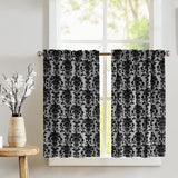 Poplin Damask Floral Café Tier Curtains Window Treatment Kitchen Home Décor