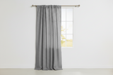Faux Burlap Texture Polyester Solid Single Curtain Panel 58 Inch Wide - Silver