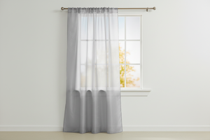 Sheer Tinted Organza Solid Single Curtain Panel 58 Inch Wide - Silver