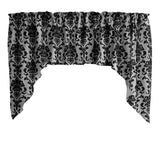 Poplin Damask Floral Swag Window Valance 58" Wide / 36" Tall