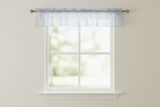 Silver Stars on Sheer Organza Tinted Window Valance 58" Wide - Silver
