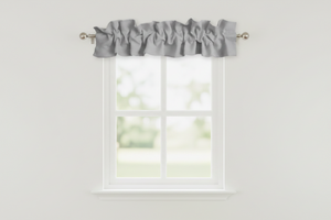 Solid Poplin Curtain Valance Sleeve Topper - Silver
