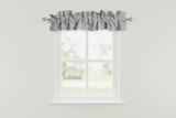 Solid Poplin Curtain Valance Sleeve Topper - Silver