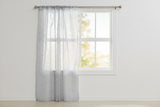 Silver Stars on Sheer Tinted Organza Solid Single Curtain Panel 58 Inch Wide - Silver
