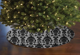 Poplin Damask Floral Tree Skirt Christmas Decoration 58" Round Skirt
