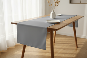 Poplin Table Runner Solid - Silver