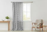 Satin Rosette 3D Pop up Flower Single Curtain Panel 54 Inch Wide - Silver