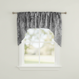 Velvet Embossed Damask Swag Window Valance 54" Wide / 36" Tall