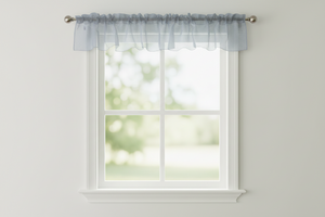 Sheer Organza Window Valance 58" Wide - Solid Silver