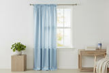 Shiny Satin Solid Single Curtain Panel Drapery 58 Inch Wide - Sky Blue