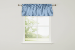Shiny Smooth Satin Window Valance 58" Wide - Sky Blue