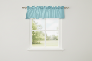Faux Silk Dupioni Window Valance 56 Inch Wide - Sky Blue