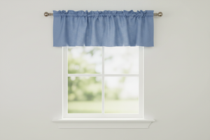 Faux Burlap Window Valance 58" Wide - Light Blue