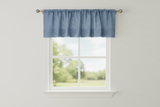 Faux Burlap Window Valance 58" Wide with Pleated Ruffles - Light Blue