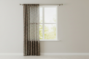 Cotton Curtain Floral Print Small Flowers Allover 58 Inch Wide - Black