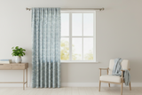 Cotton Curtain Floral Print Small Flowers Allover 58 Inch Wide - Blue on White