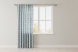 Cotton Curtain Floral Print Small Flowers Allover 58 Inch Wide - Blue on White