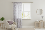 Cotton Curtain Floral Print Small Flowers Allover 58 Inch Wide - Purple on White