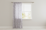Cotton Curtain Floral Print Small Flowers Allover 58 Inch Wide - Purple on White