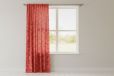 Cotton Curtain Floral Print Small Flowers Allover 58 Inch Wide - Red