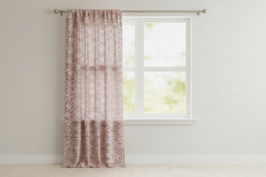 Cotton Curtain Floral Print Small Flowers Allover 58 Inch Wide - Red on White