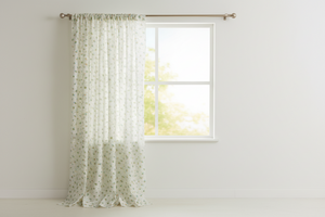 Cotton Curtain Floral Print 58 Inch Wide Tiny Flower Dots - Green
