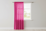 Cotton Curtain Polka Dots Print 58 Inch Wide / Small Dots - White on Fuchsia