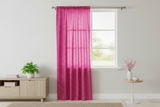 Cotton Curtain Polka Dots Print 58 Inch Wide / Small Dots - White on Fuchsia