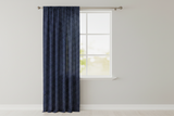 Cotton Curtain Polka Dots Print 58 Inch Wide / Small Dots - White on Navy