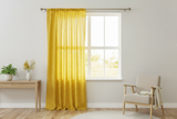 Cotton Curtain Polka Dots Print 58 Inch Wide / Small Dots - White on Yellow