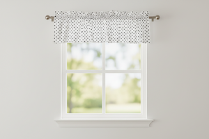 Cotton Window Valance Polka Dots Print 58 Inch Wide / Small Dots - Black on White
