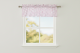 Cotton Window Valance Polka Dots Print 58 Inch Wide / Small Dots - Fuchsia on White