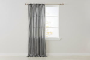 Cotton Curtain Stripe Print 58 Inch Wide / Half Inch Stripe - Black and White