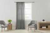 Cotton Curtain Stripe Print 58 Inch Wide / Half Inch Stripe - Black and White
