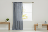 Cotton Curtain Stripe Print 58 Inch Wide / Half Inch Stripe - Navy and White