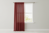 Cotton Curtain Stripe Print 58 Inch Wide / Half Inch Stripe - Red and Black